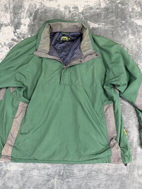 Cabelas Mens Green & Gray Half-Zip Pullover Jacket 2XL Tall